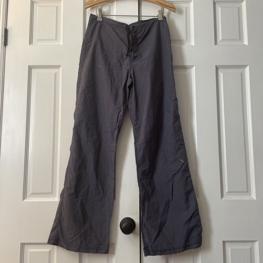 Vintage Space Girlz Nylon Wide Leg Pants Grey Y2K 90s Cyber Rave